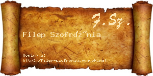 Filep Szofrónia névjegykártya